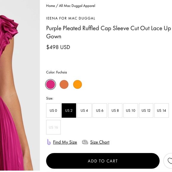 Ieena for Mac Duggal Purple Pleated Ruffled Cap Sleeve Cut Out Lace Up Gown - Picture 4 of 12